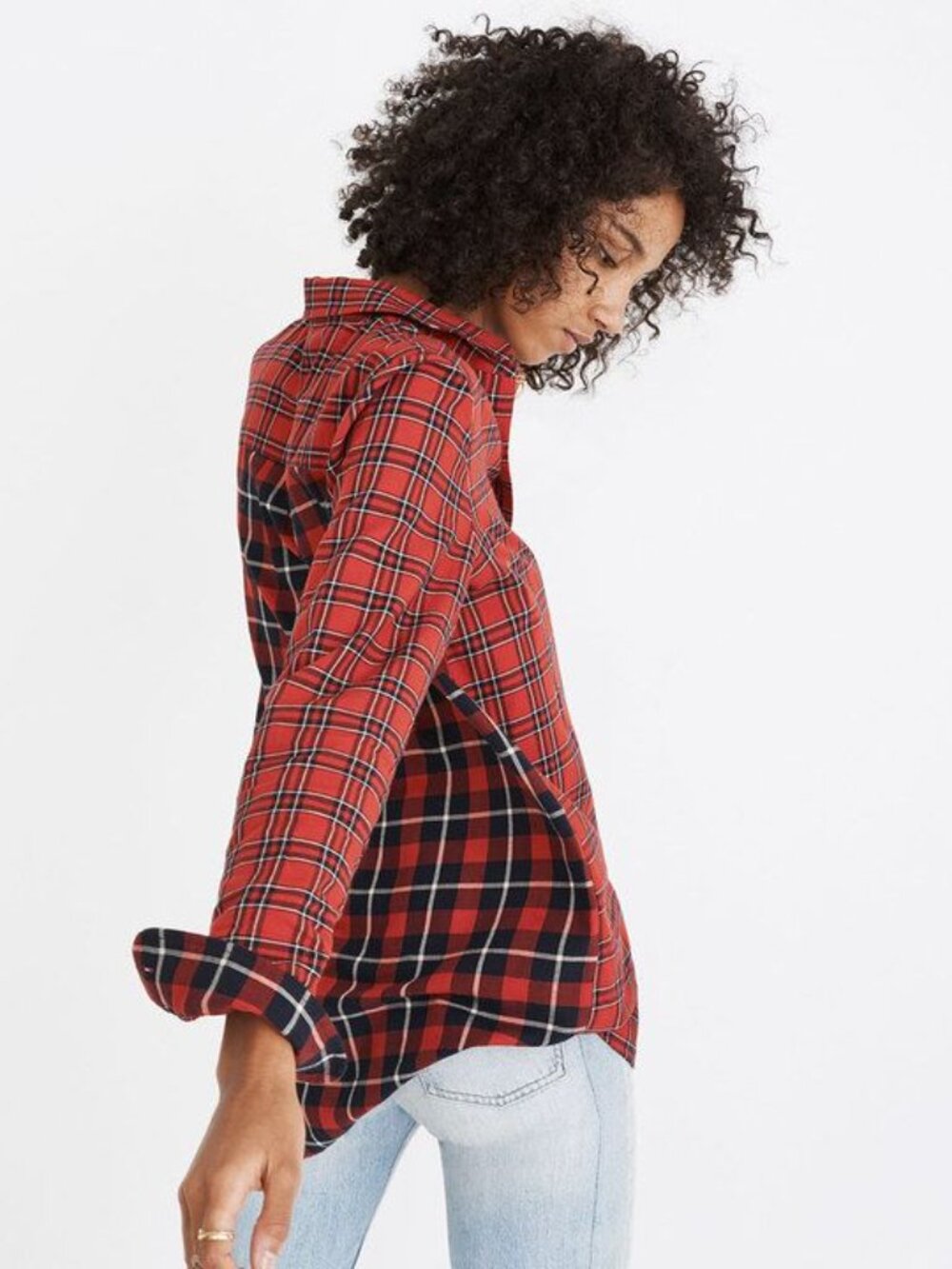 Madewell Oversized Ex-Boyfriend Shirt in Tartan Plaid